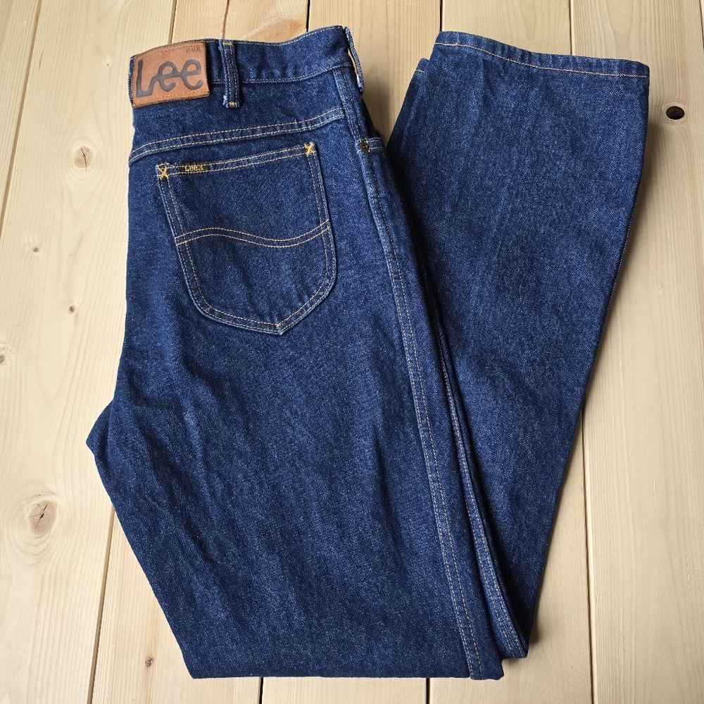 Vintage Lee Rider Denim Dark Wash Blue Jeans Mens 36.5X34